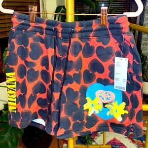 Nirvana Allover Print Heart-Shaped Box Short